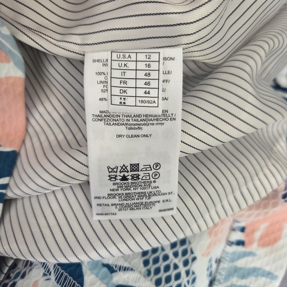 Brooks Brothers Pink and Blue 100% Cotton Sheath Dress Size 12 - Picture 5 of 7